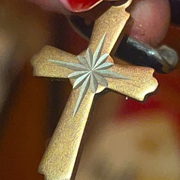 Vintage - Sarah Coventry Golden Cross & Silver North Star Necklace - Picture 2 of 7